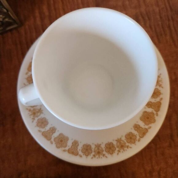 Corell by Corning cup & saucer retro cream golden butterfly Centura - Picture 6 of 6